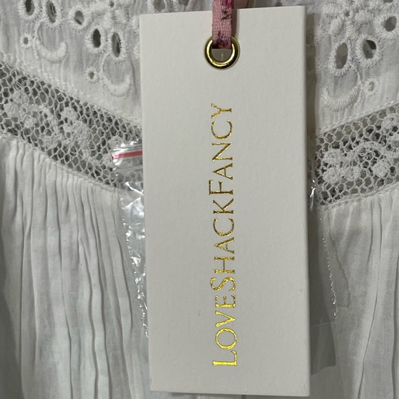 NWT LoveShackFancy Badyn Lace Inset Blouse True White - Size XS - Picture 3 of 7